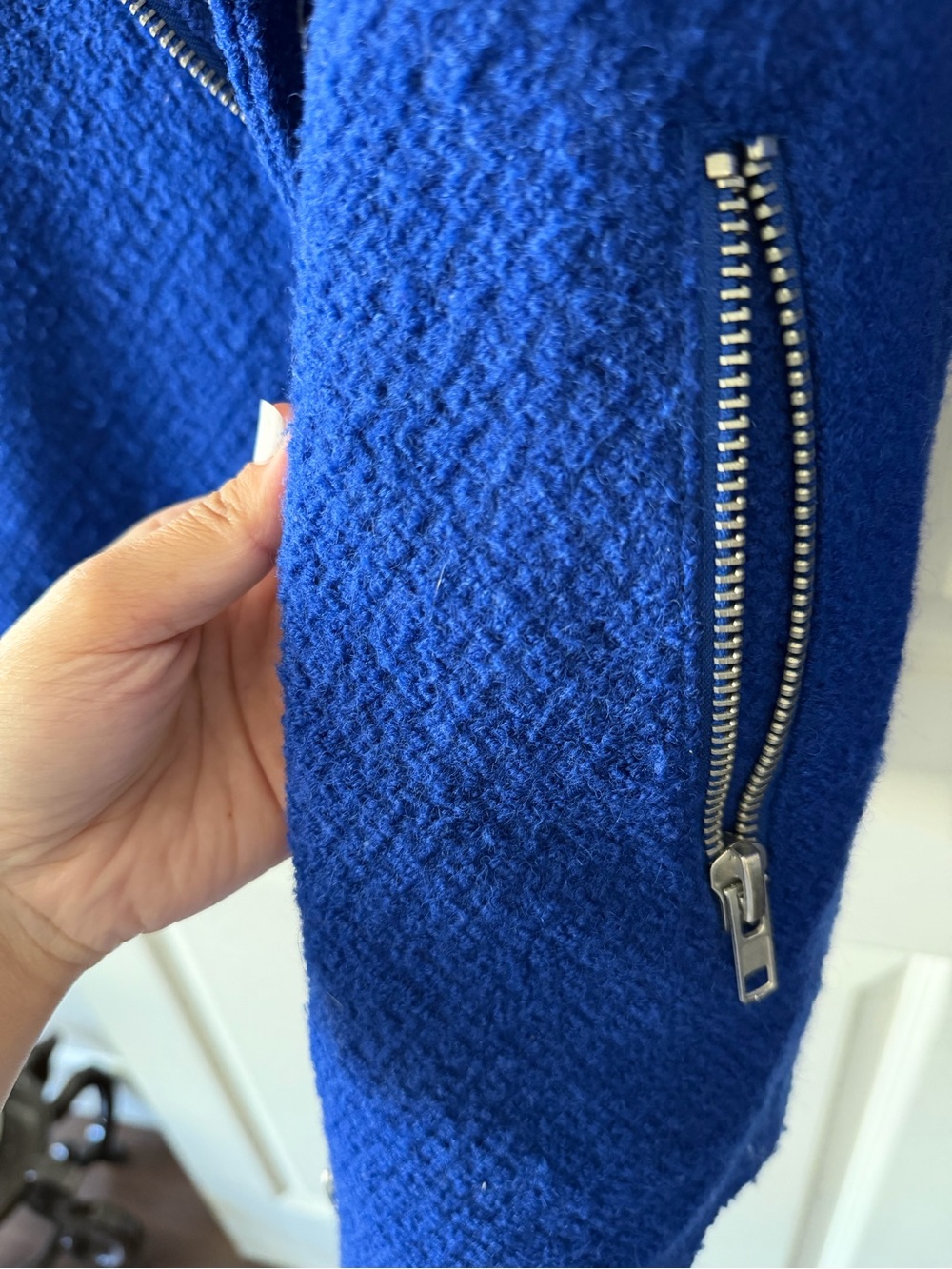 Forever 21 Cobalt Blue Textured Moto Blazer - Picture 3 of 3